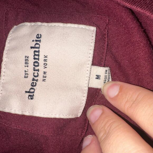 Y2k vintage Abercrombie and fitch maroon top sz small - Picture 3 of 6